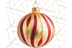 Christmas Ornaments Clipart PNG, Realistic Holiday Ornaments Product Image 3