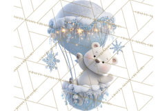 Winter Hot Air Balloon Clip Art for Crafts &amp; Design Product Image 2