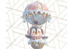 Winter Hot Air Balloon Clip Art for Crafts &amp; Design Product Image 3