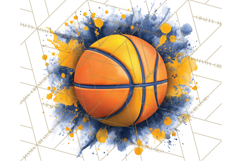 Basketball Clipart PNG with Team Color Paint Splash Design Product Image 3