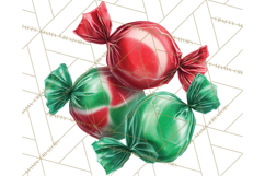 Christmas Candy Clipart PNG, Realistic Holiday Treats Product Image 3