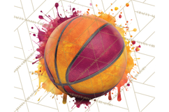 Basketball Clipart PNG with Team Color Paint Splash Design Product Image 2