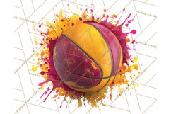 Basketball Clipart PNG with Team Color Paint Splash Design Product Image 3