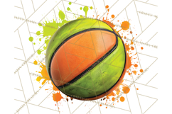 Basketball Clipart PNG with Team Color Paint Splash Design Product Image 2