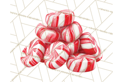 Christmas Candy Clipart PNG, Realistic Holiday Treats Product Image 3