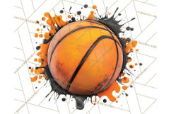 Basketball Clipart PNG with Team Color Paint Splash Design Product Image 4