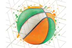 Basketball Clipart PNG with Team Color Paint Splash Design Product Image 5