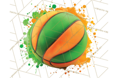 Basketball Clipart PNG with Team Color Paint Splash Design Product Image 2