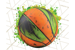 Basketball Clipart PNG with Team Color Paint Splash Design Product Image 3