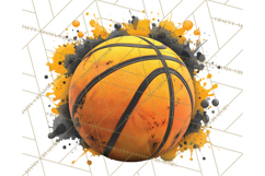 Basketball Clipart PNG with Team Color Paint Splash Design Product Image 4