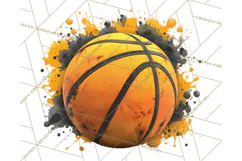 Basketball Clipart PNG with Team Color Paint Splash Design Product Image 4