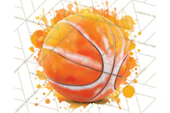 Basketball Clipart PNG with Team Color Paint Splash Design Product Image 5