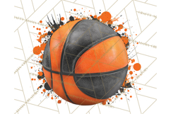 Basketball Clipart PNG with Team Color Paint Splash Design Product Image 2