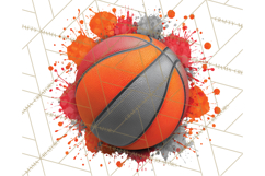 Basketball Clipart PNG with Team Color Paint Splash Design Product Image 3