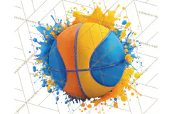 Basketball Clipart PNG with Team Color Paint Splash Design Product Image 3