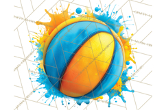 Basketball Clipart PNG with Team Color Paint Splash Design Product Image 4