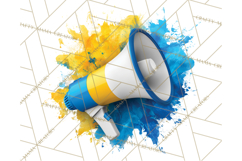 Cheerleader Clipart PNG with Glitter Pom and Color Splash Product Image 4