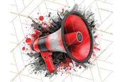 Cheerleader Clipart PNG with Glitter Pom and Color Splash Product Image 3