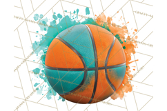 Basketball Clipart PNG with Team Color Paint Splash Design Product Image 5