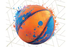 Basketball Clipart PNG with Team Color Paint Splash Design Product Image 2