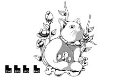 Cute cat black white Product Image 1