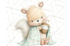 Baby Bedtime Animal Clipart PNG for Nursery Product Image 2