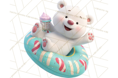 Christmas Characters Snow Tubing PNG Product Image 2
