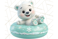 Christmas Characters Snow Tubing PNG Product Image 3