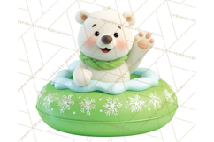 Christmas Characters Snow Tubing PNG Product Image 4