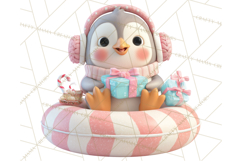 Christmas Characters Snow Tubing PNG Product Image 3