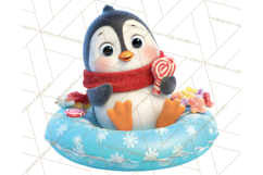 Christmas Characters Snow Tubing PNG Product Image 2