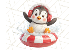Christmas Characters Snow Tubing PNG Product Image 4