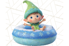 Christmas Characters Snow Tubing PNG Product Image 2