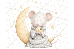 Baby Bedtime Animal Clipart PNG for Nursery Product Image 2