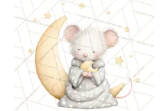 Baby Bedtime Animal Clipart PNG for Nursery Product Image 2