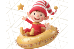Christmas Characters Snow Tubing PNG Product Image 5