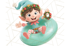Christmas Characters Snow Tubing PNG Product Image 2
