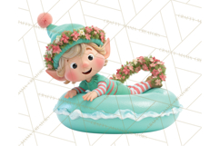 Christmas Characters Snow Tubing PNG Product Image 3