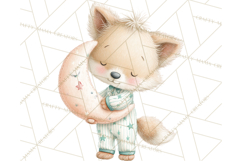Baby Bedtime Animal Clipart PNG for Nursery Product Image 3
