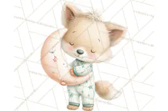 Baby Bedtime Animal Clipart PNG for Nursery Product Image 3