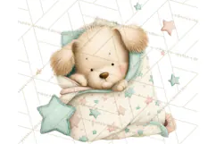 Baby Bedtime Animal Clipart PNG for Nursery Product Image 4
