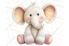 Knitted Nursery Animal Clipart PNG, Cozy Watercolor Baby Fox Product Image 2