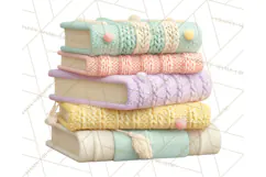 Knitted Nursery Animal Clipart PNG, Cozy Watercolor Baby Fox Product Image 3