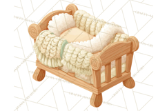 Knitted Nursery Animal Clipart PNG, Cozy Watercolor Baby Fox Product Image 4