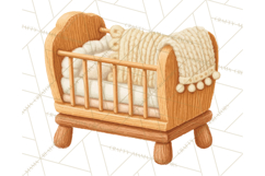 Knitted Nursery Animal Clipart PNG, Cozy Watercolor Baby Fox Product Image 5