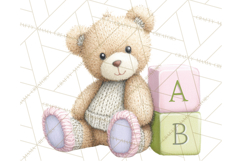 Knitted Nursery Animal Clipart PNG, Cozy Watercolor Baby Fox Product Image 4