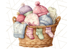 Knitted Nursery Animal Clipart PNG, Cozy Watercolor Baby Fox Product Image 5