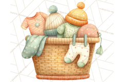 Knitted Nursery Animal Clipart PNG, Cozy Watercolor Baby Fox Product Image 2