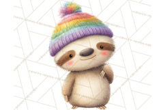Knitted Nursery Animal Clipart PNG, Cozy Watercolor Baby Fox Product Image 5