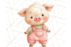 Knitted Nursery Animal Clipart PNG, Cozy Watercolor Baby Fox Product Image 2